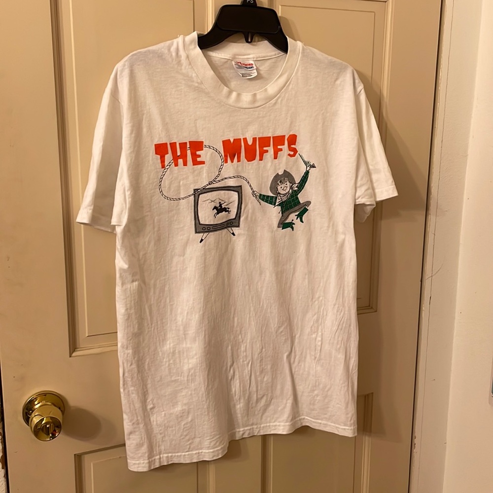 Vintage 1990s The Muffs Punk Rock Band Tee Shirt Top. Sz: Med 7-8